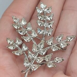Vintage Sterling Silver Brooch Rhinestone Signed D'OR